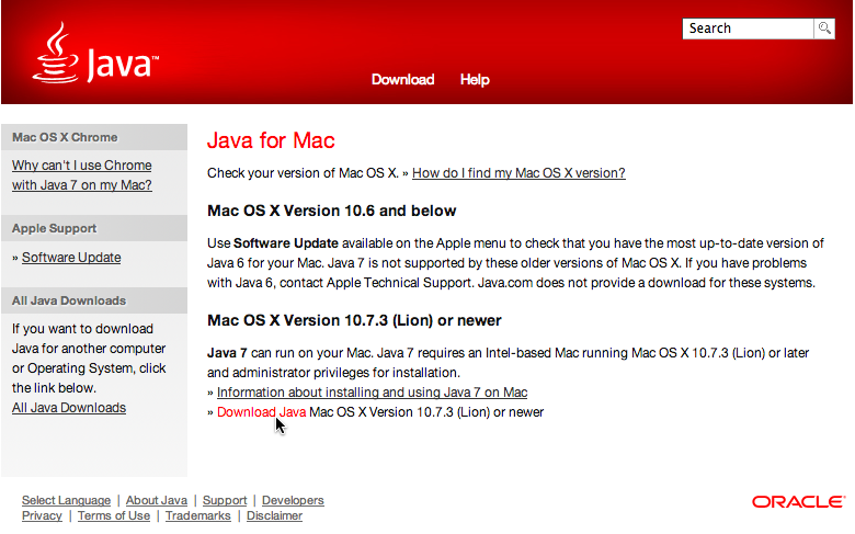 java for mac os x update